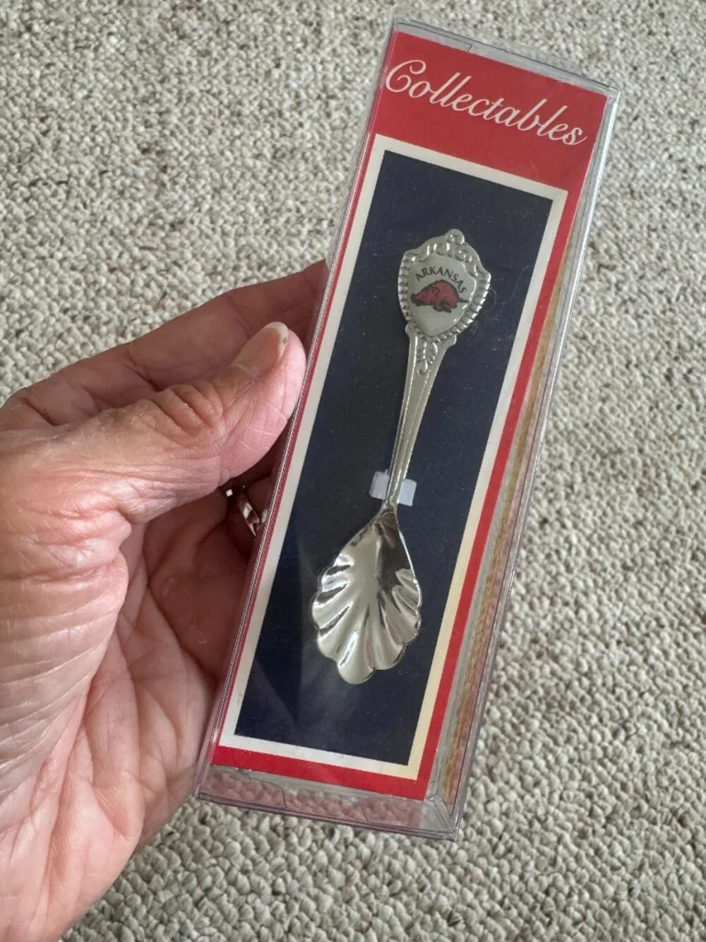 State Collectible Spoon Arkansas Silver tone Scalloped NWT